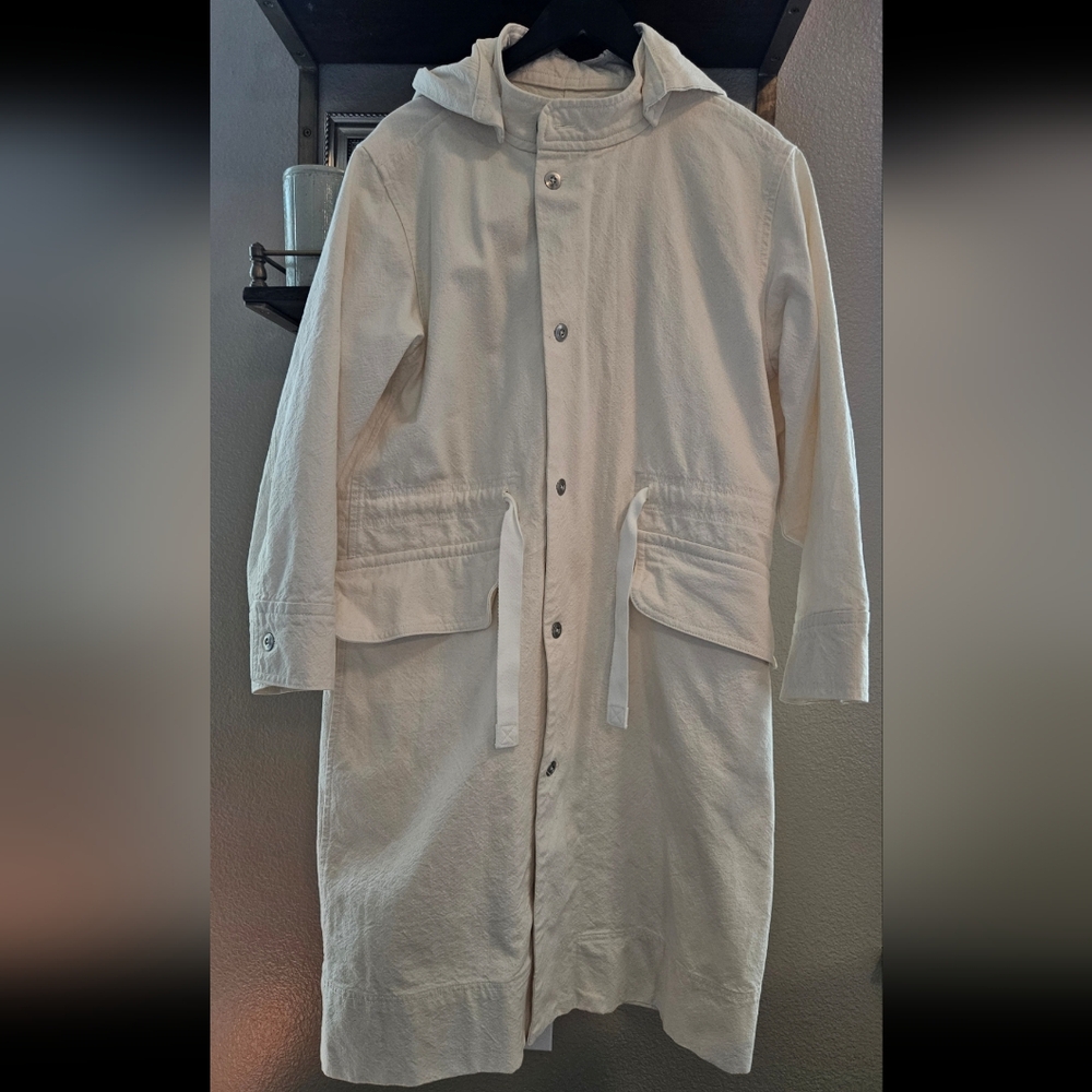 Everlane The Canvas Organic Cotton Parka Jacket Bone White Size Medium - Picture 5 of 10